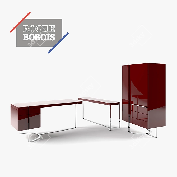 Modern Diapason Furniture Set: Console, Table & Wardrobe 3D model image 1