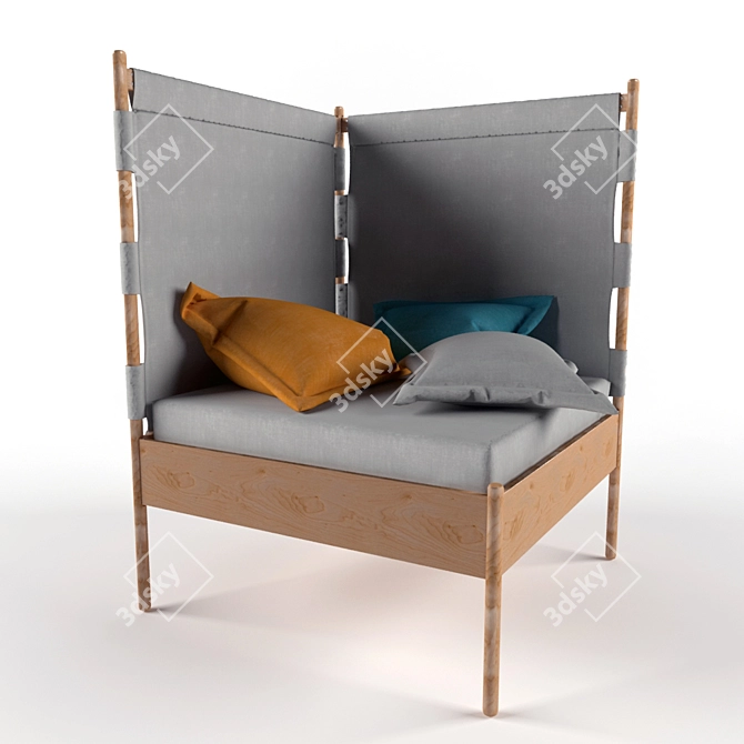 Modern Corner Chair with Cushions 3D model image 1