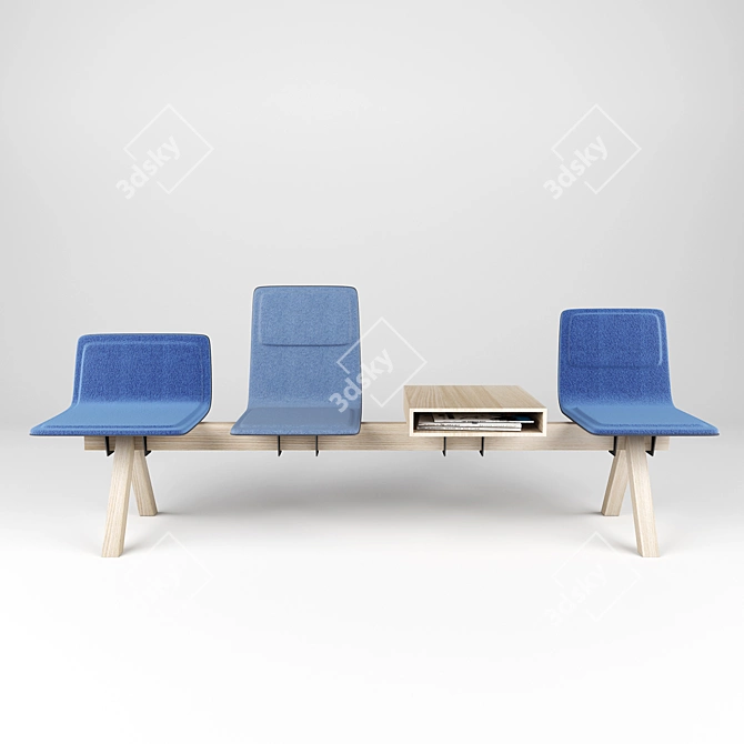 Versatile Laia Seating Beam with Coffee Table 3D model image 2