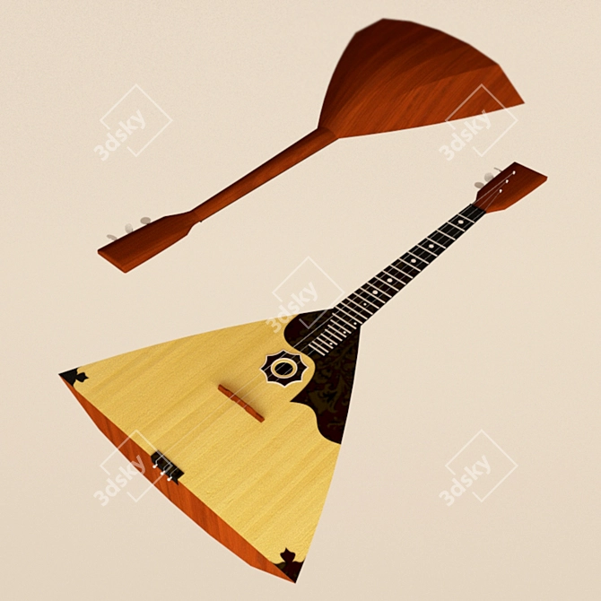 Authentic Russian Folk Instrument: Balalaika 3D model image 1