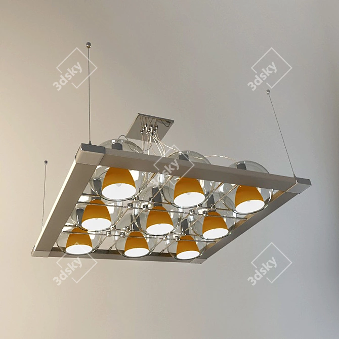 Elegant Chandelier Lightstar: Clear/White Glass, Chrome Base 3D model image 1