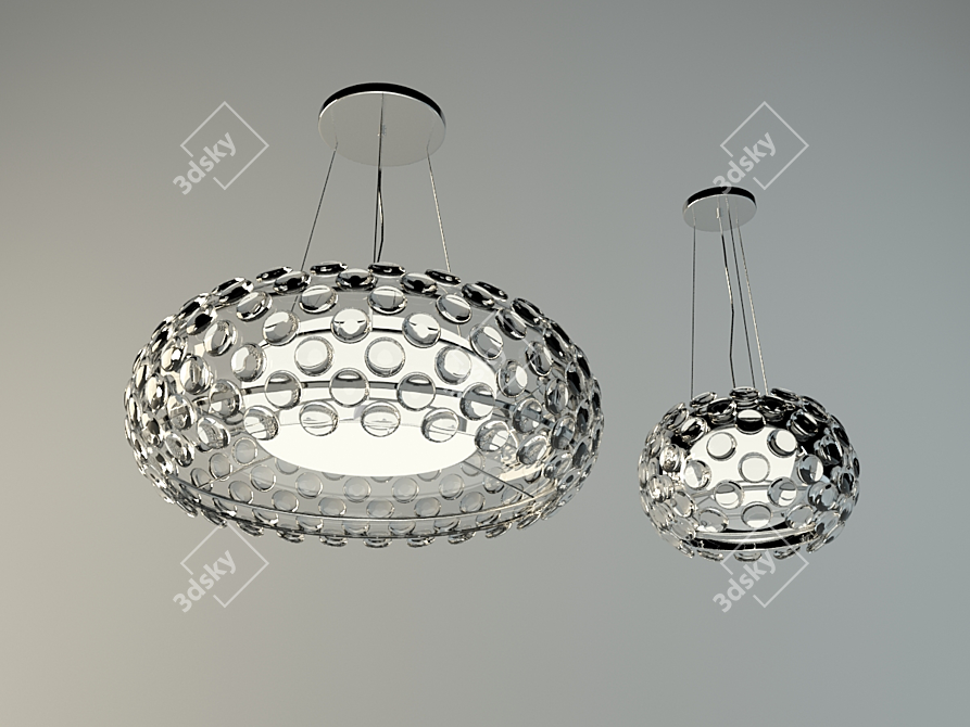 Elegant Glass Chandeliers 3D model image 1