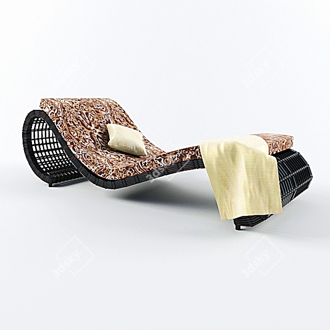 Relaxation Reimagined: Deluxe Deckchair 3D model image 1