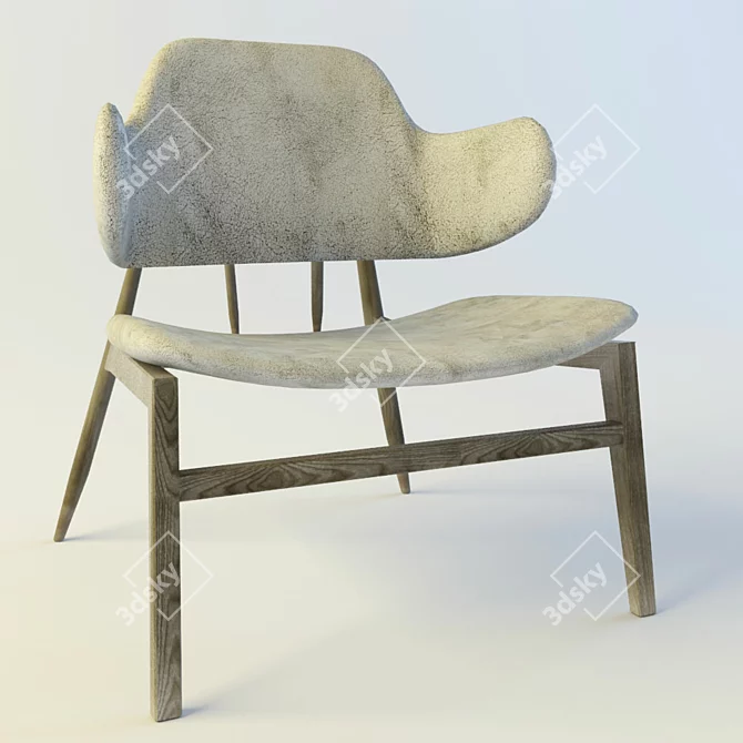 Comfy Modern Lounge Chair 3D model image 1