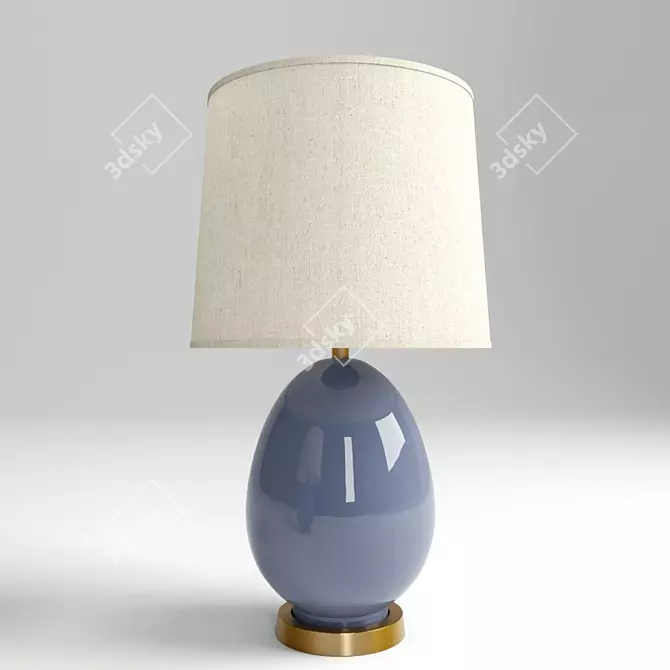 Elegant Blue Egg Lamp 3D model image 1