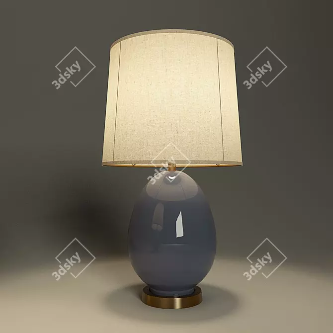 Elegant Blue Egg Lamp 3D model image 2