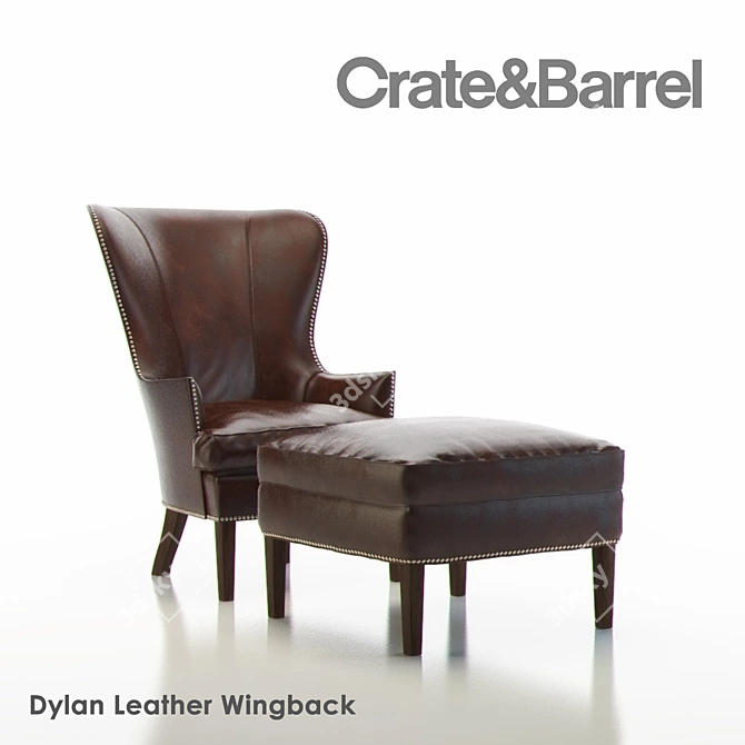 Crate&Barrel Dylan Leather Chair 3D model image 1