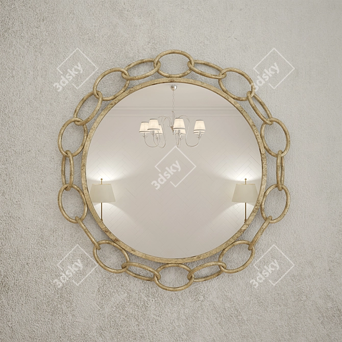 Stylish Metal Chain Mirror 3D model image 1