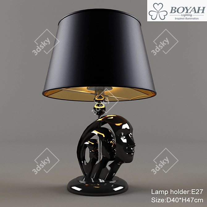 Modern Resin Table Lamp: Boyah Illuminate 3D model image 1