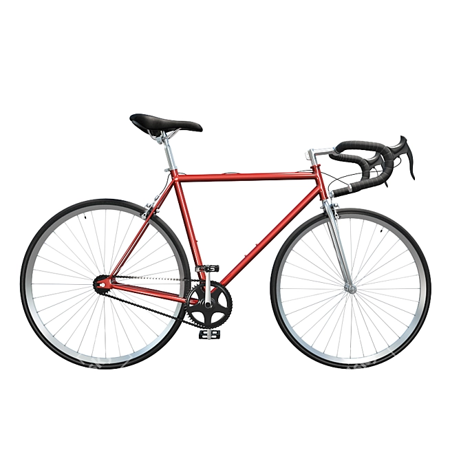 Sleek Fixed Gear Bicycle 3D model image 1