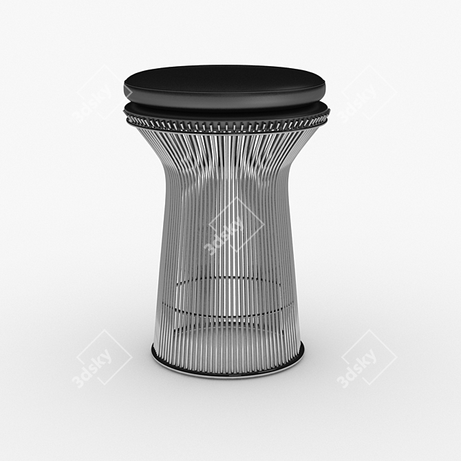 Elegant Steel Stool 3D model image 1