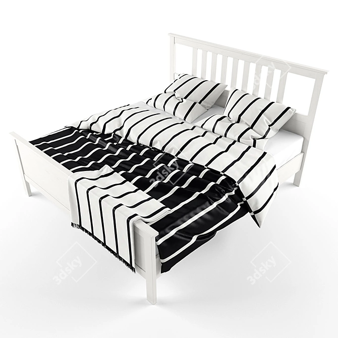 IKEA HEMNES Bed: Spacious and Stylish 3D model image 2