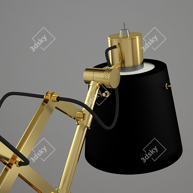 Vintage Extendable Wall Lamp 3D model image 2