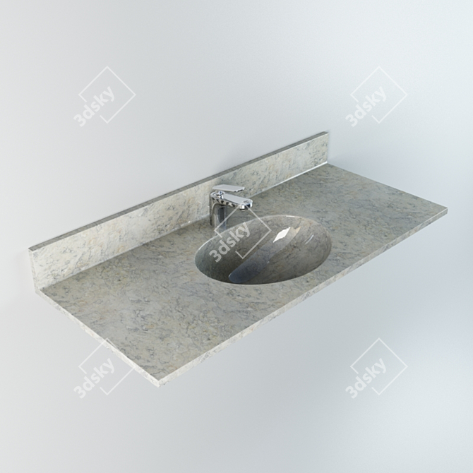 Marmol Wash Basin - Elegant and Practical 3D model image 1