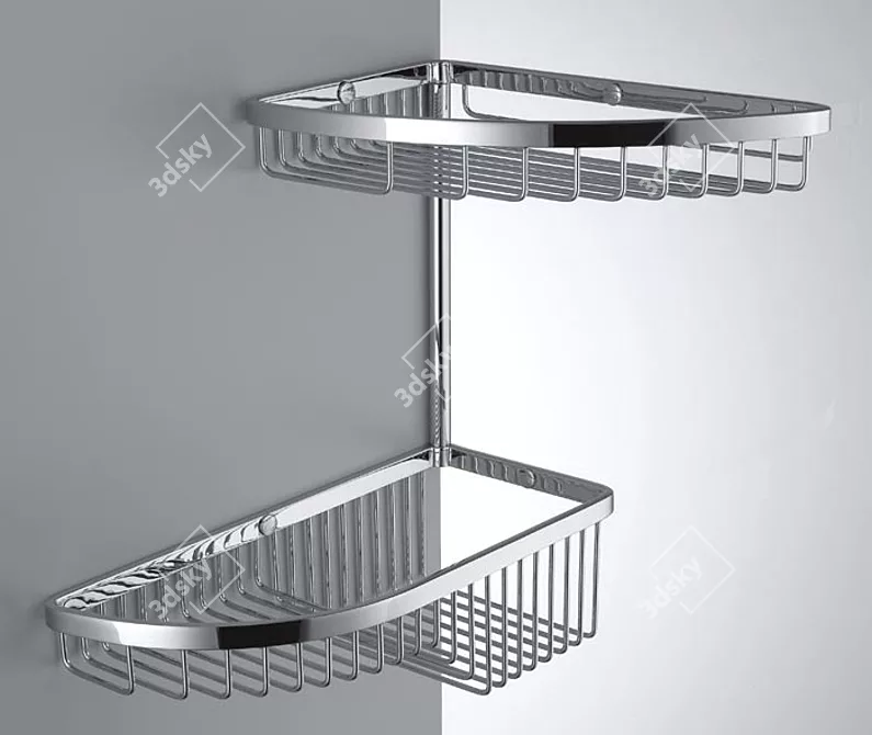 Italian Double Corner Bath Shelf 3D model image 1