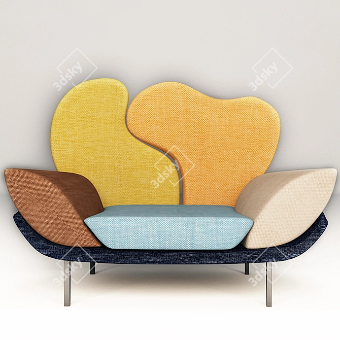 Luxury Italian Armchair and Sofa Set: Wing 3D model image 1
