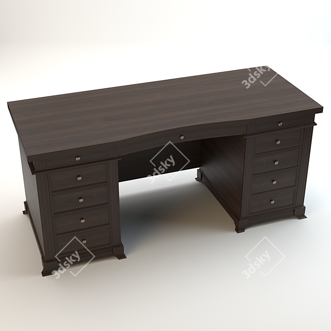 Classic Style Writing Desk 3D model image 2