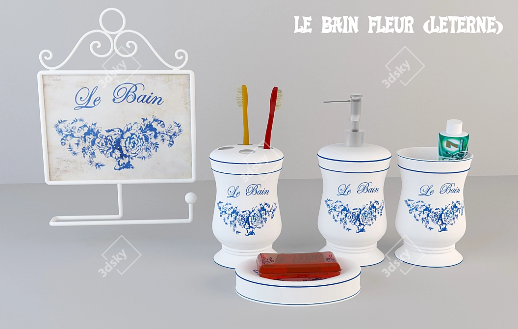 Le Bain Fleur Bath Set 3D model image 1