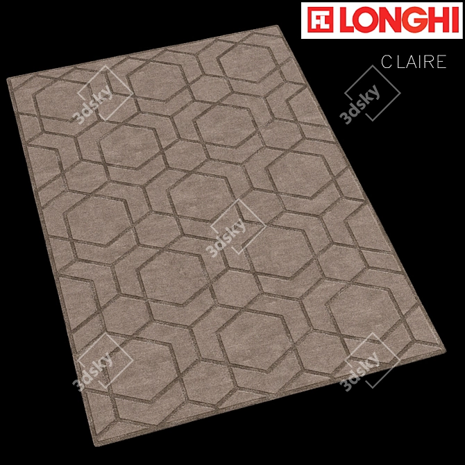 Elegant Wool & Silk Carpet 3D model image 1