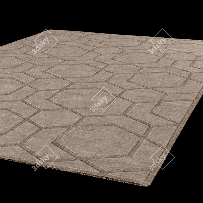 Elegant Wool & Silk Carpet 3D model image 2