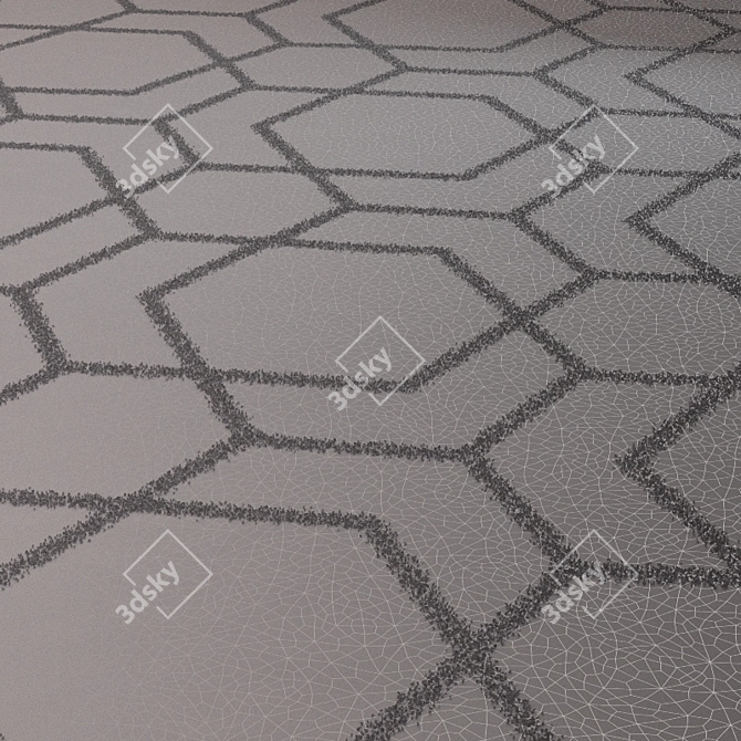 Elegant Wool & Silk Carpet 3D model image 3