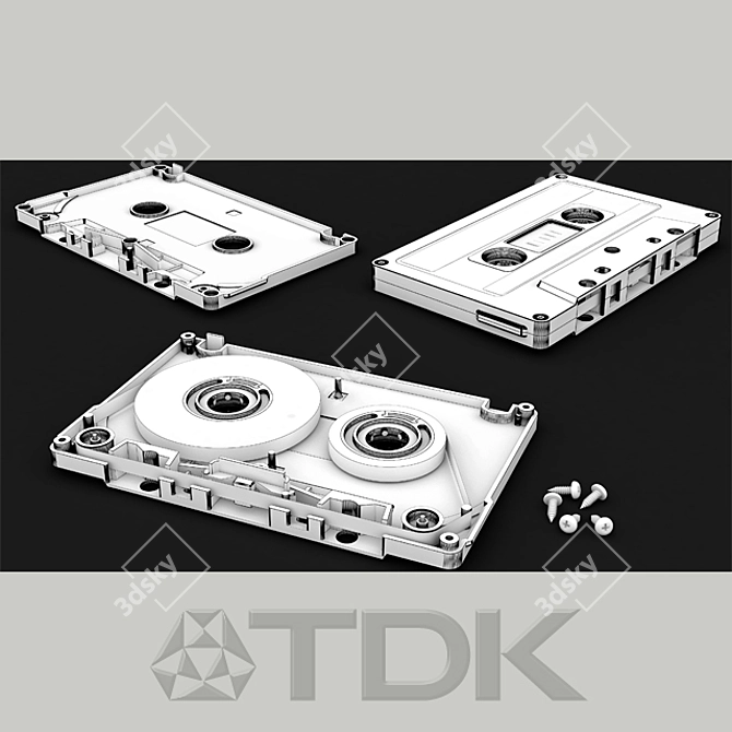 Vintage TDK Cassette Tape 3D model image 3