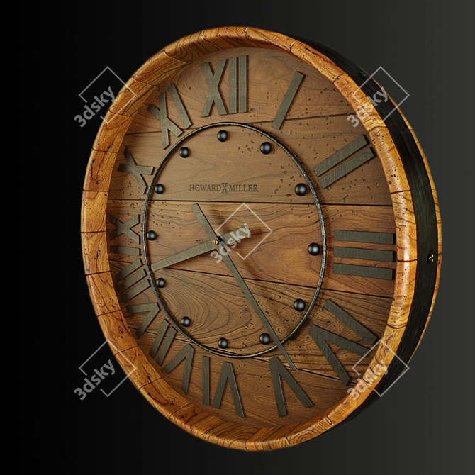 Elegant Oak Yorkshire Wall Clock 3D model image 1