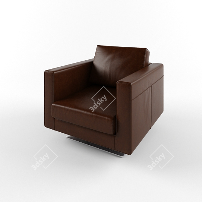 Stylish Leather Office Chair 3D model image 1