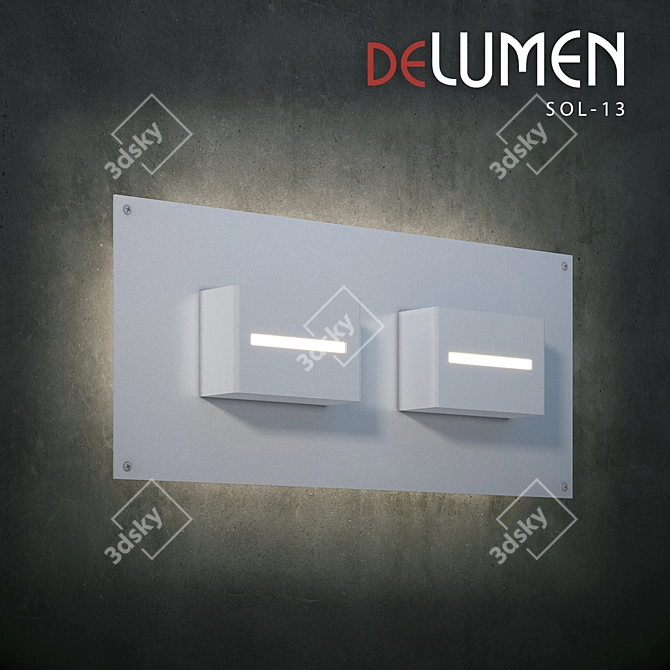 Delumen SOL-12/13: Modern Metal Wall Sconce (Various RAL Colors) 3D model image 2