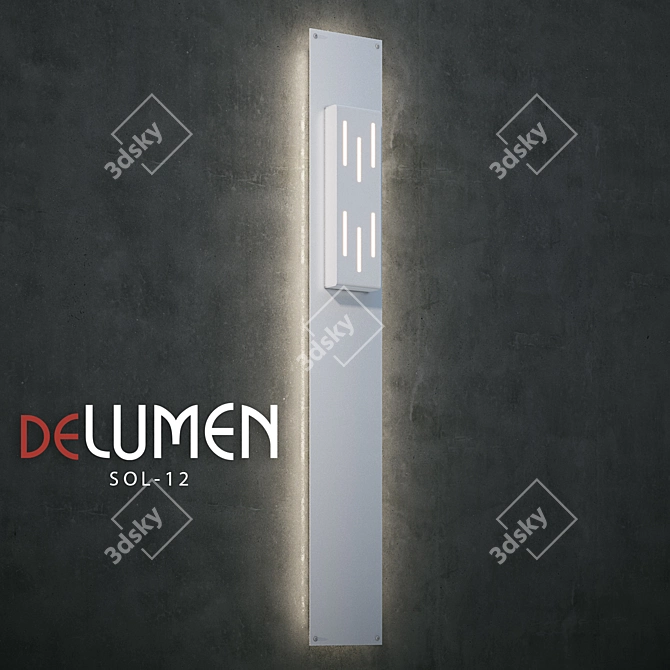 Delumen SOL-12/13: Modern Metal Wall Sconce (Various RAL Colors) 3D model image 3