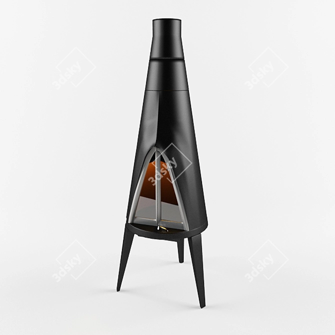 Modern Fire Stove: 1895х817 3D model image 1