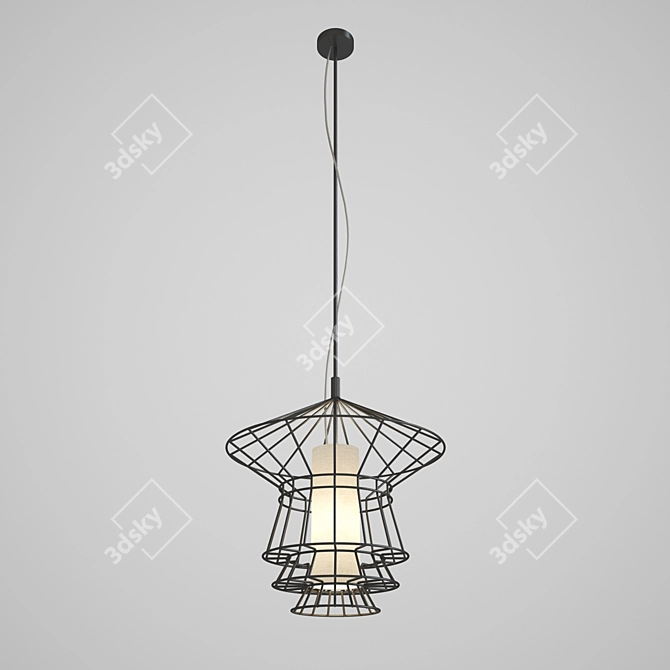 Elegant Zeppelin Pendant Light 3D model image 1