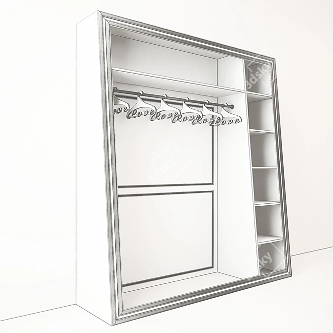 Customizable Niche Cabinets with Stylish Hanger 3D model image 2