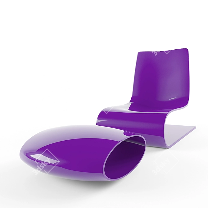 Cosmo Chair and Ottoman Pillet 3D model image 1