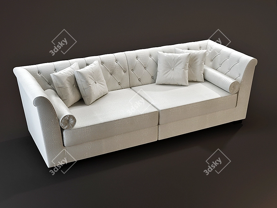 Elegant 3-Seater Sofa: JSB-8871-1 3D model image 2