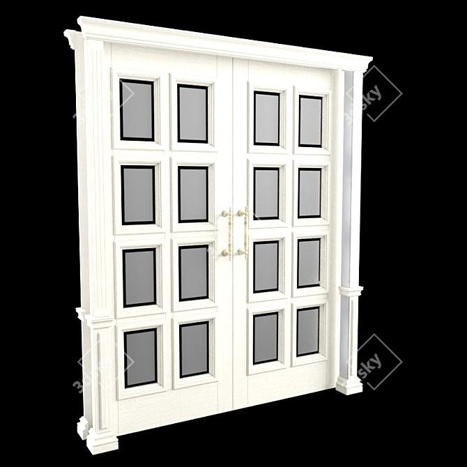 Elegant Entryway Door 3D model image 1