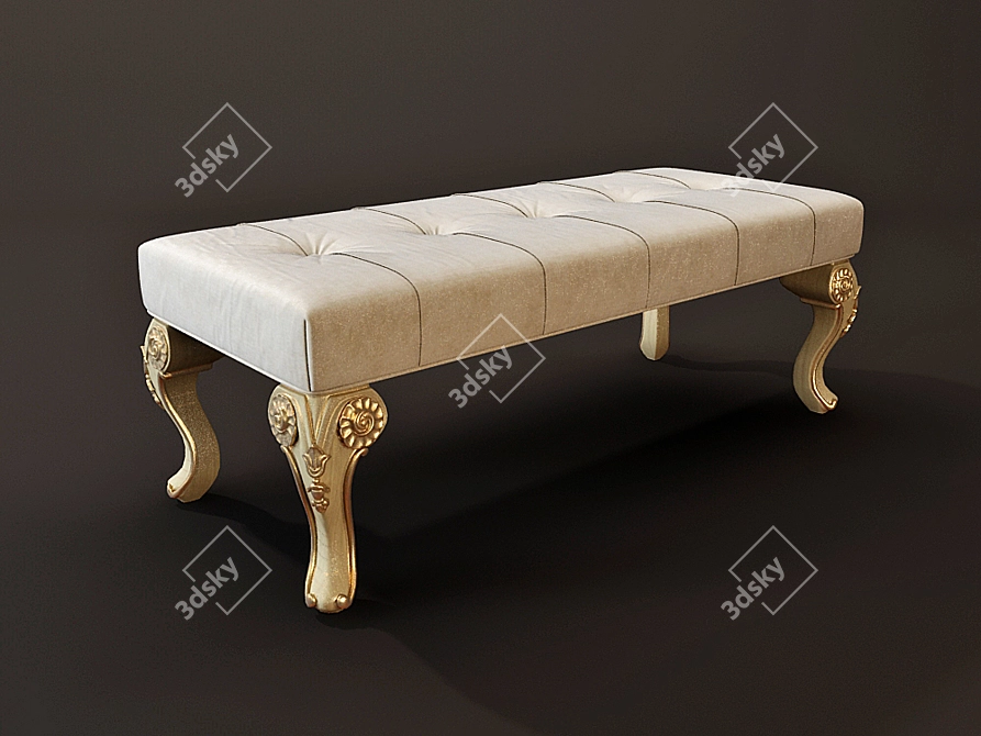 Felisa Wood Bench 3D model image 1