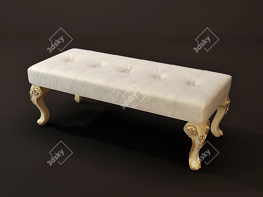 Felisa Wood Bench 3D model image 2