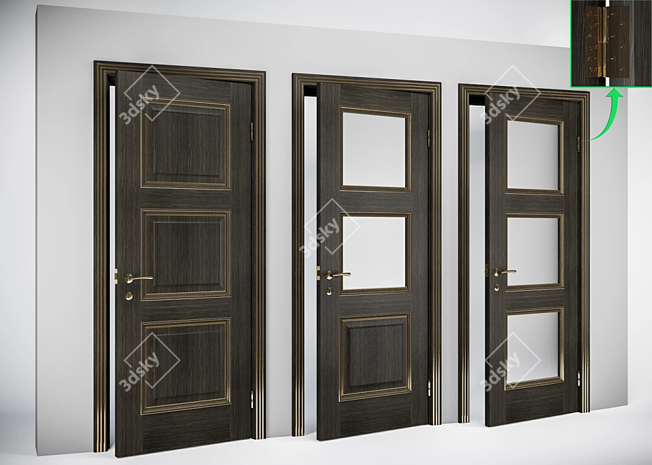 Hales Triest Doors: Elegant and Durable 3D model image 1