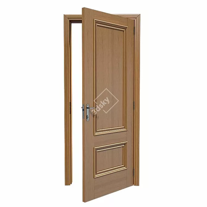 Brazilian Standard Wooden Door 3D model image 2