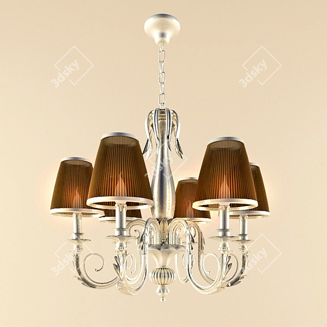 Elegant Silver Chandelier 3D model image 1