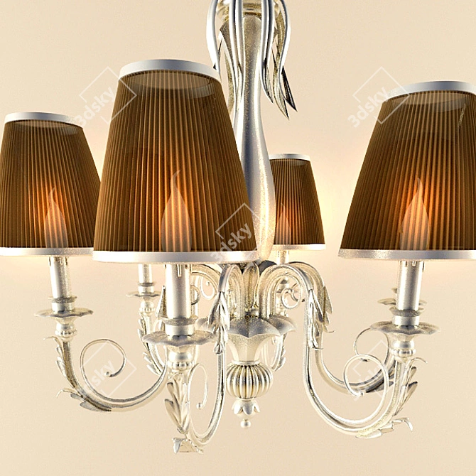 Elegant Silver Chandelier 3D model image 2