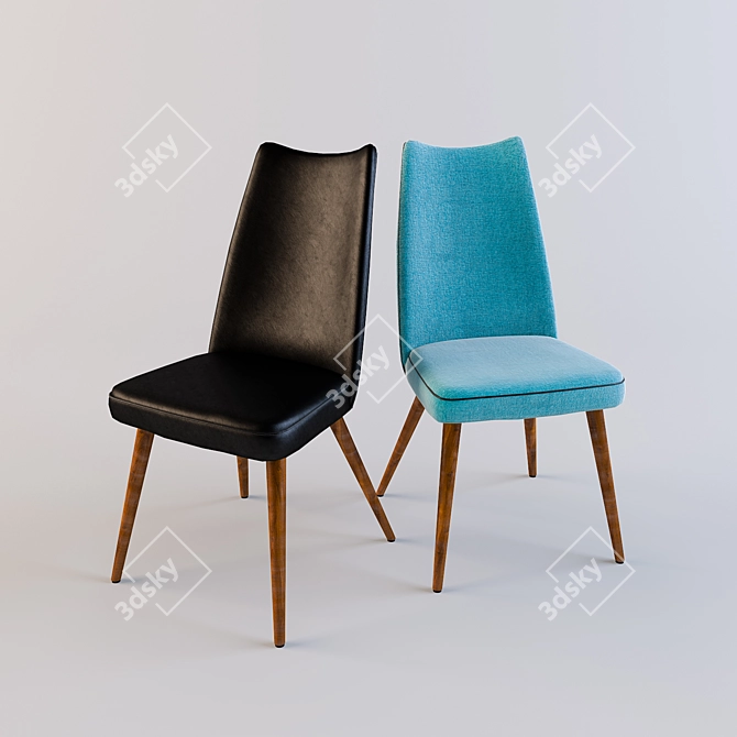 Versatile Blue Lounge Chair - Customize Colors and Finish 3D model image 1