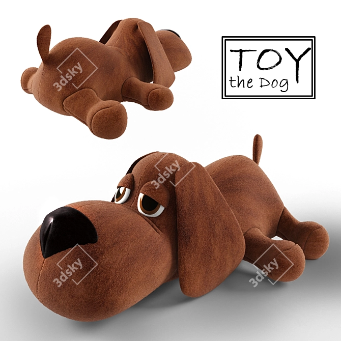 Cuddly Plush Puppy 3D model image 1