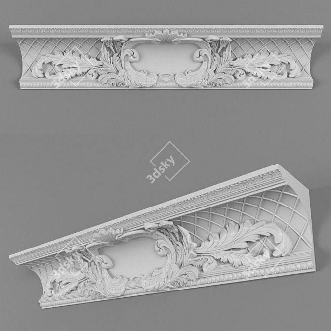 Cornice Central Element: Elegant Addition to Your Home 3D model image 1