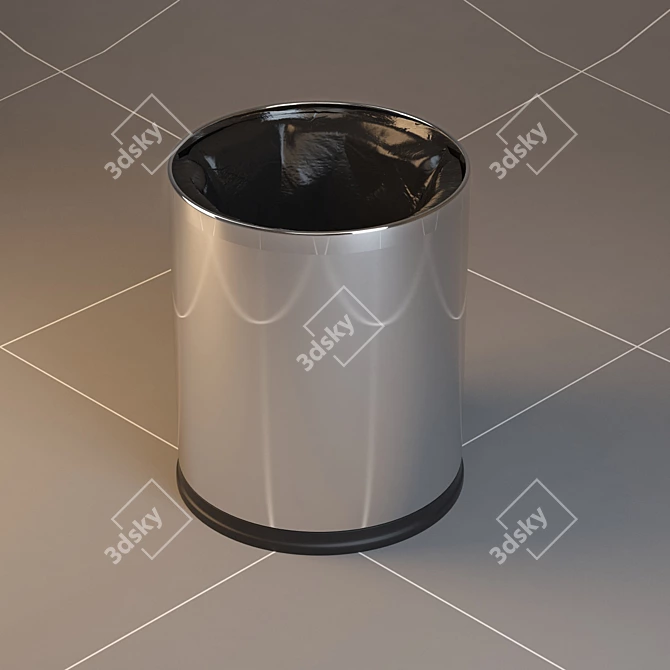 Sleek Waste Can with Hidden Compartment 3D model image 1