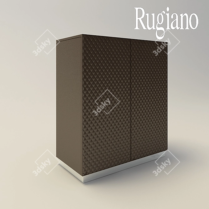 Leather-clad Bar Cabinet 3D model image 1