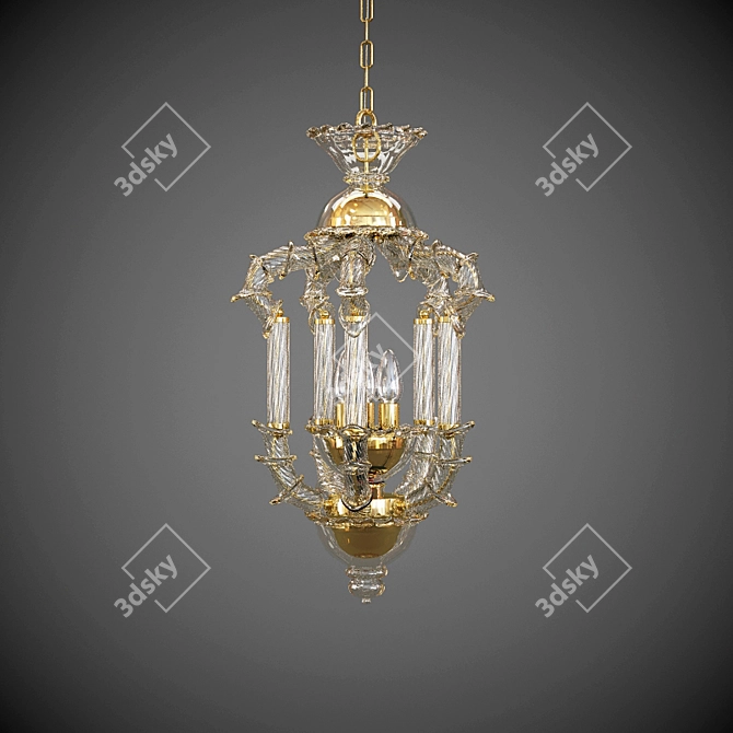 Muran Glass Chandelier by Sylcom 3D model image 1