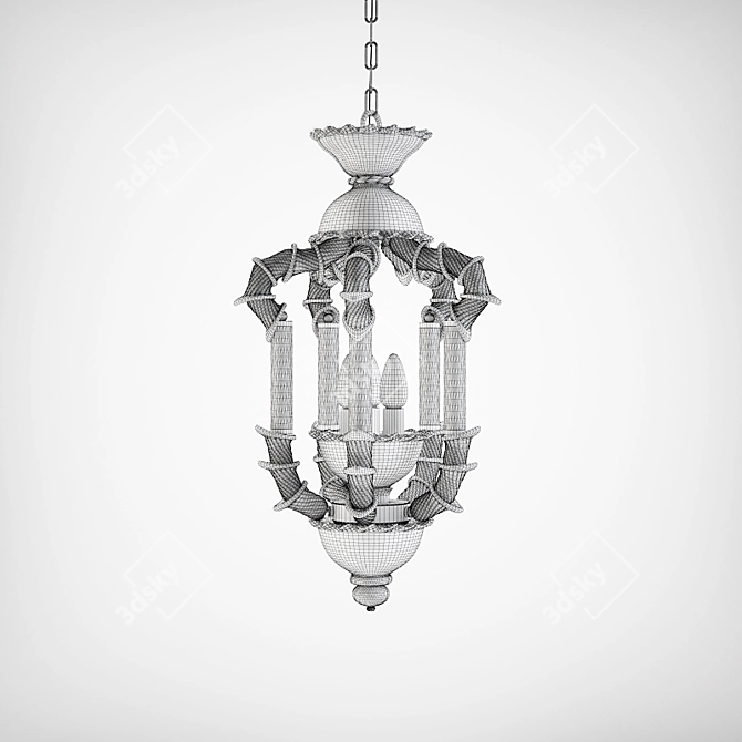 Muran Glass Chandelier by Sylcom 3D model image 2