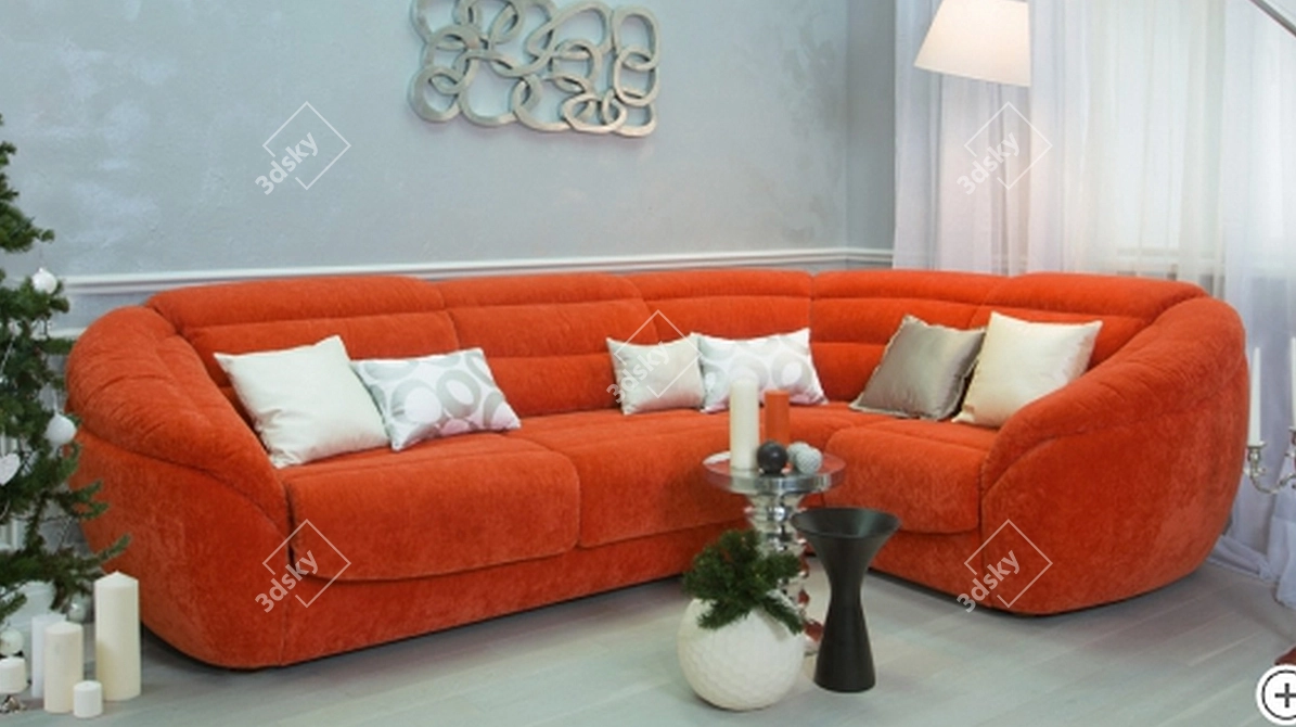 Cleveland Corner Sofa - Ultimate Comfort & Style 3D model image 2